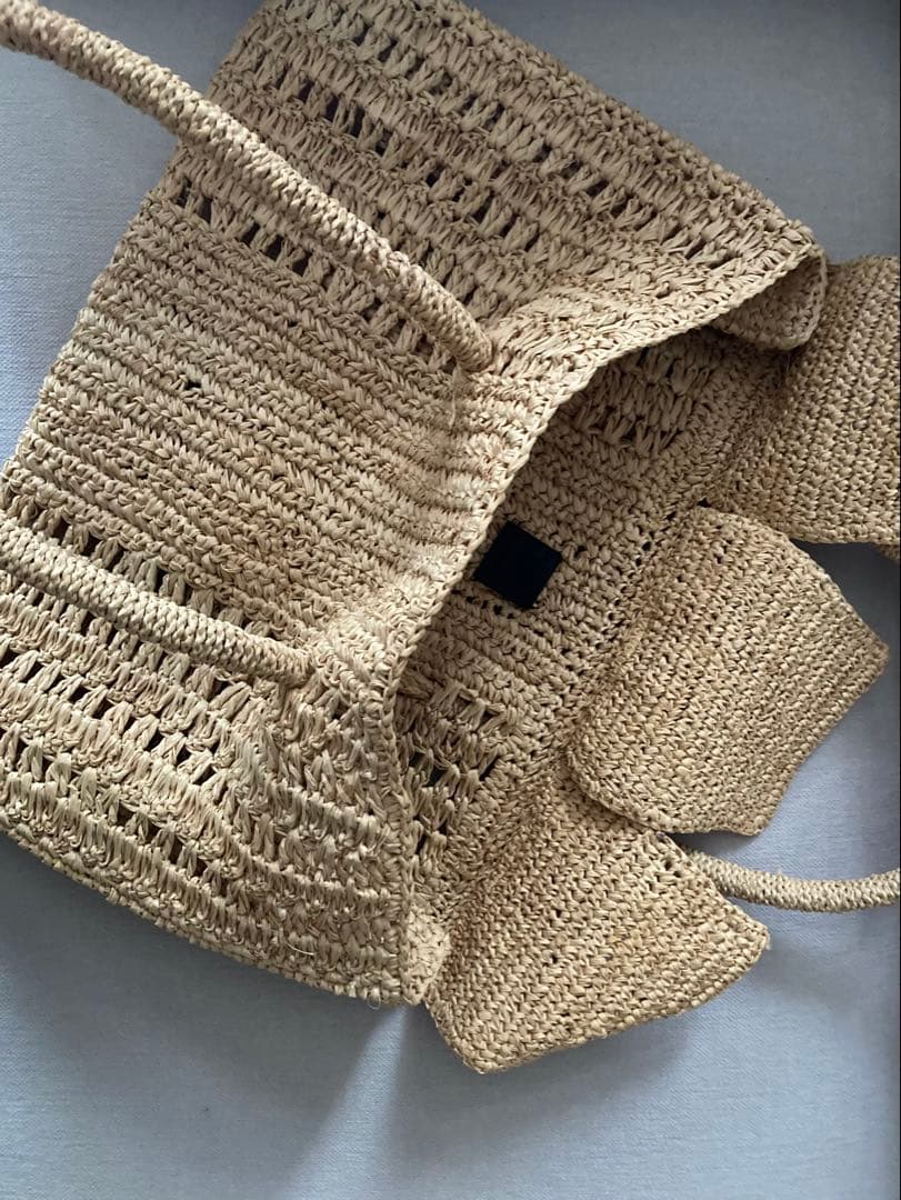 MAISON N.H PARIS ナチュラル Dahlia ラフィアバッグ