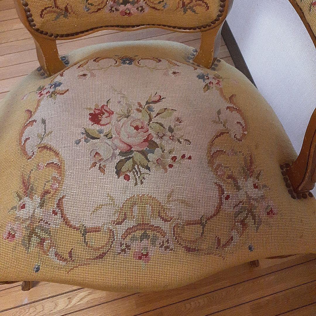 お値下げしました　フランス　アンティークプチポワンチェア
