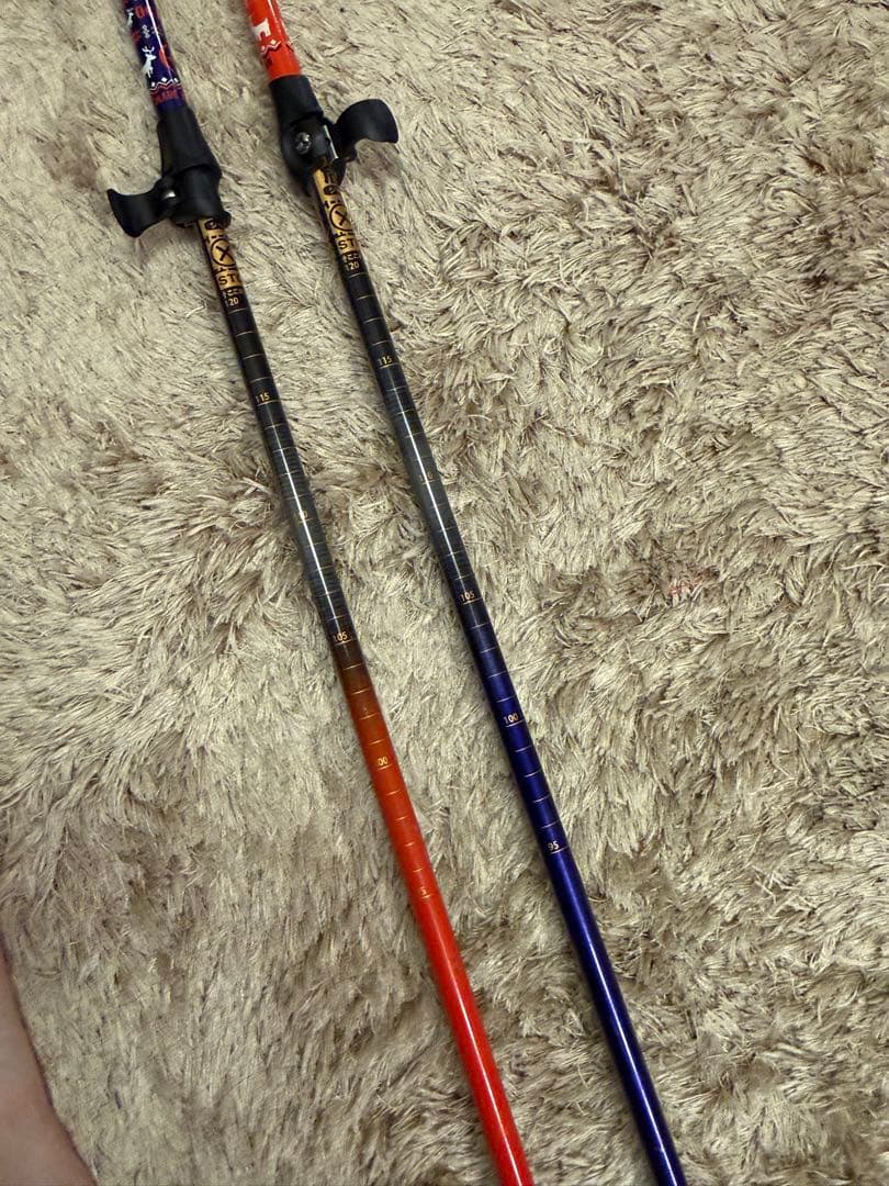 オガサカチーム限定　スキーストック　伸縮　95-120センチ　サイズ調整式