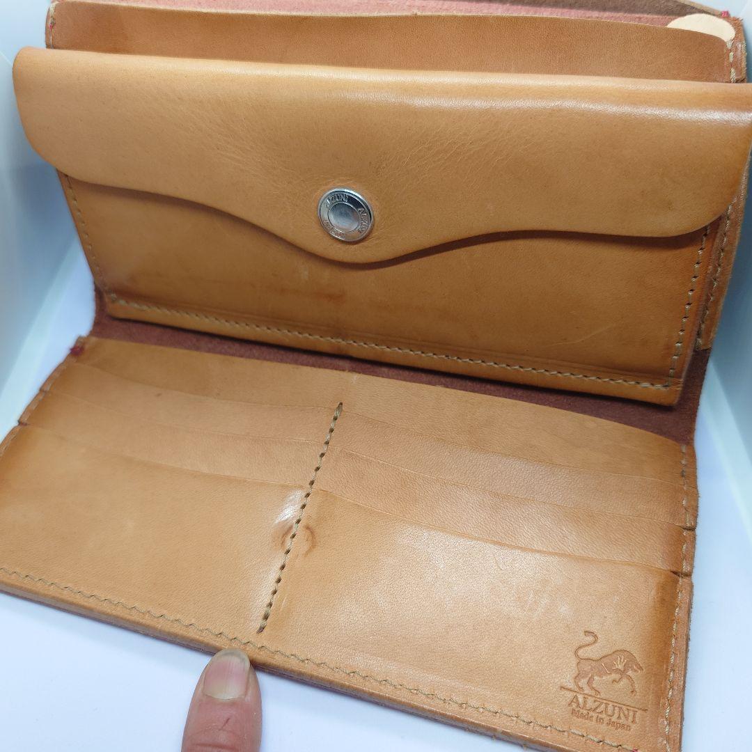 ALZUNI バイカー長財布 レッドステッチ