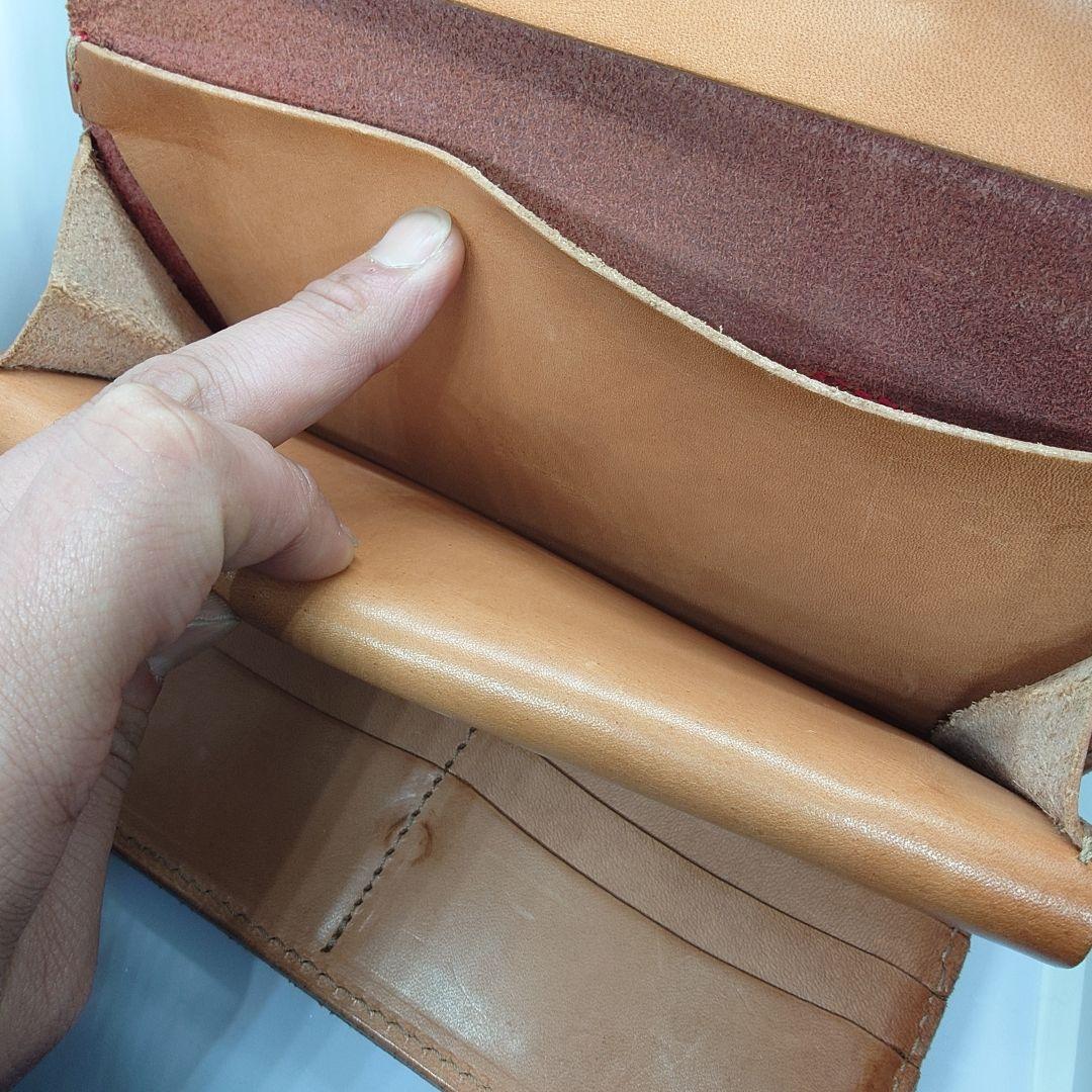 ALZUNI バイカー長財布 レッドステッチ