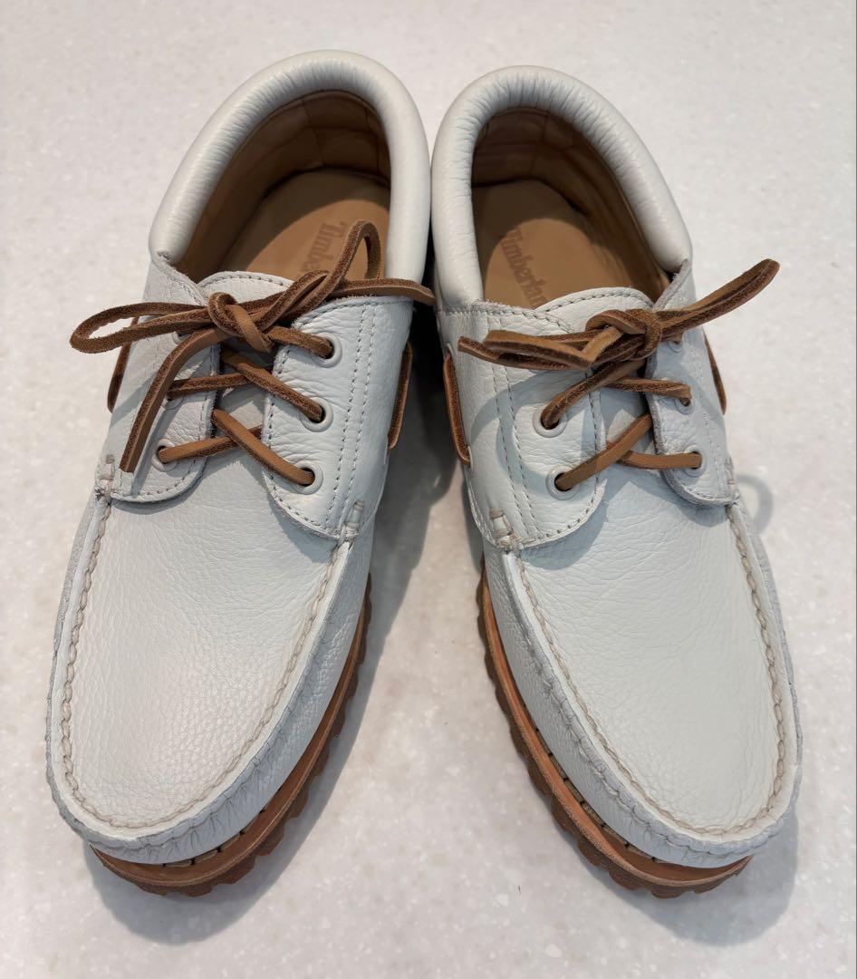 【美品】Timberland ホワイトデッキシューズ