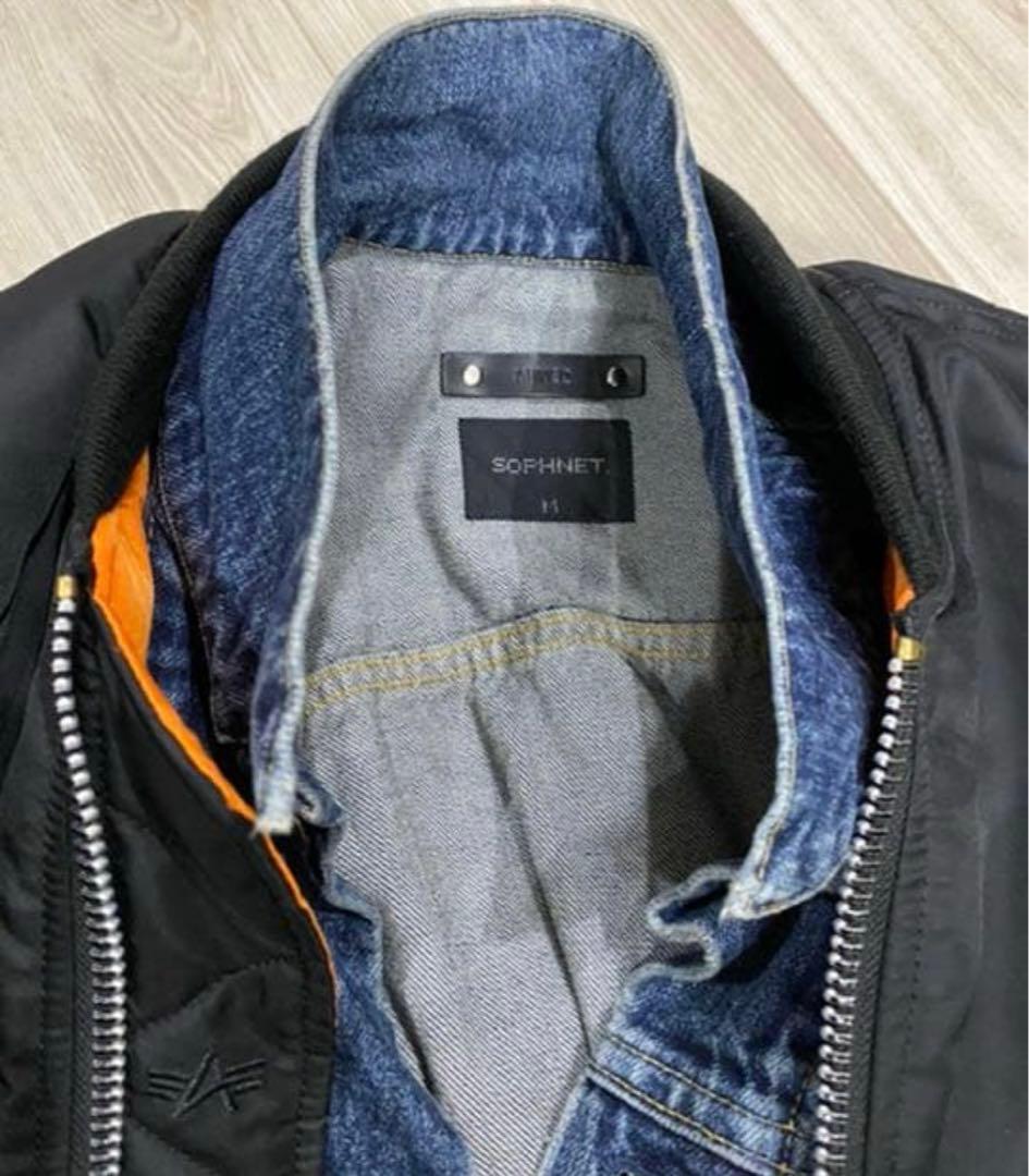 ソフネット マインデニム アルファコラボ MA-1 ブルゾン　soph