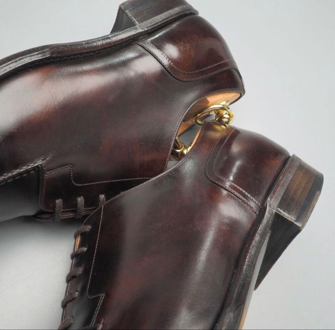 三陽山長　勘三郎　スキンステッチ　Uチップ　エプロンダービー