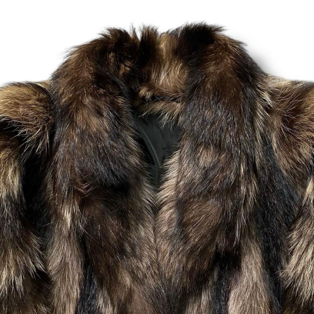 美品 Kaufmann 毛皮 コート アウター タグ付 ラクーン ロング 高級