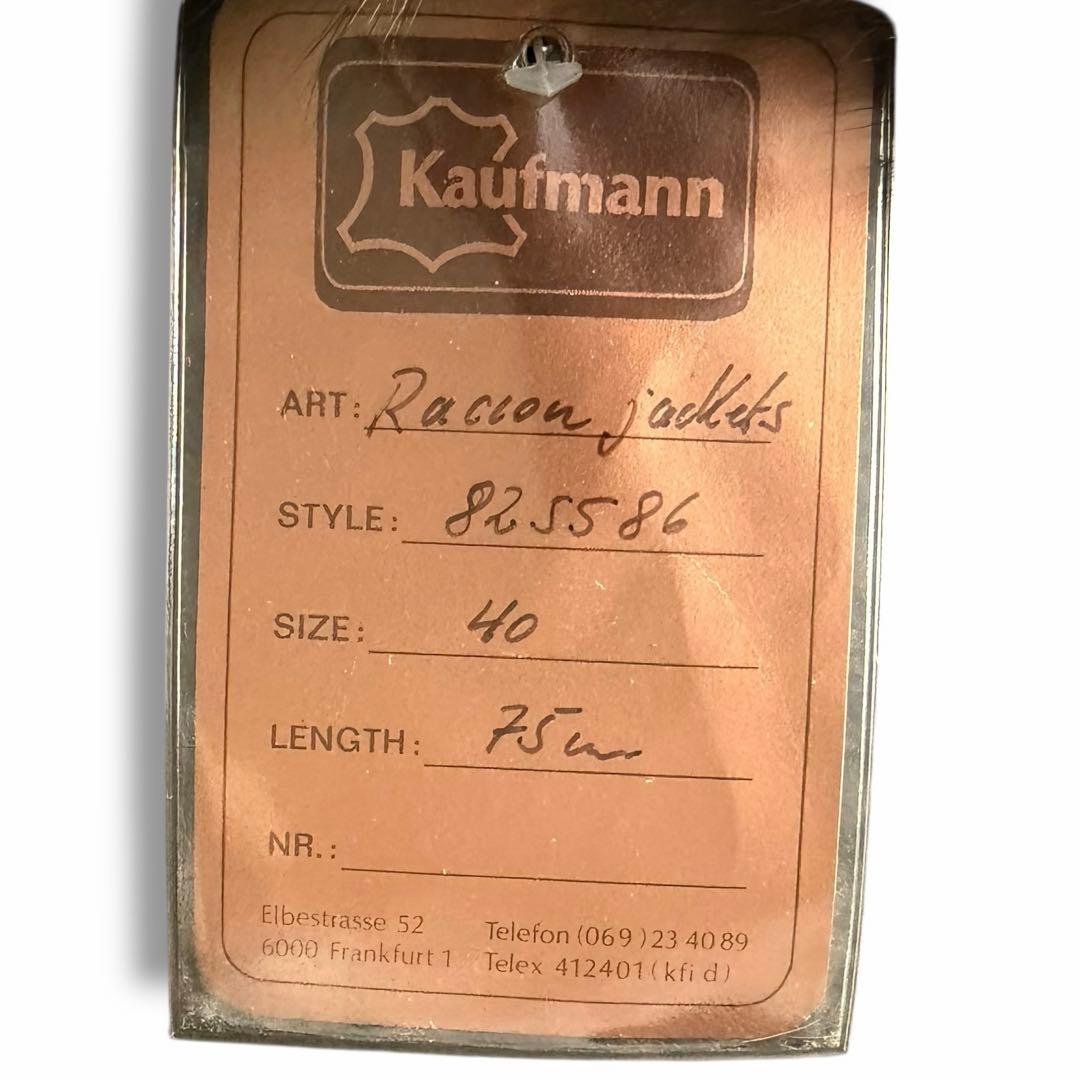 美品 Kaufmann 毛皮 コート アウター タグ付 ラクーン ロング 高級