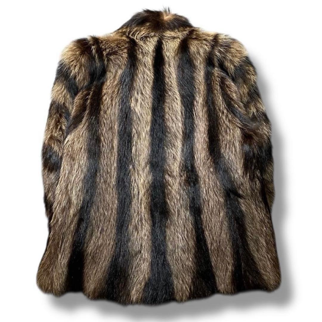 美品 Kaufmann 毛皮 コート アウター タグ付 ラクーン ロング 高級