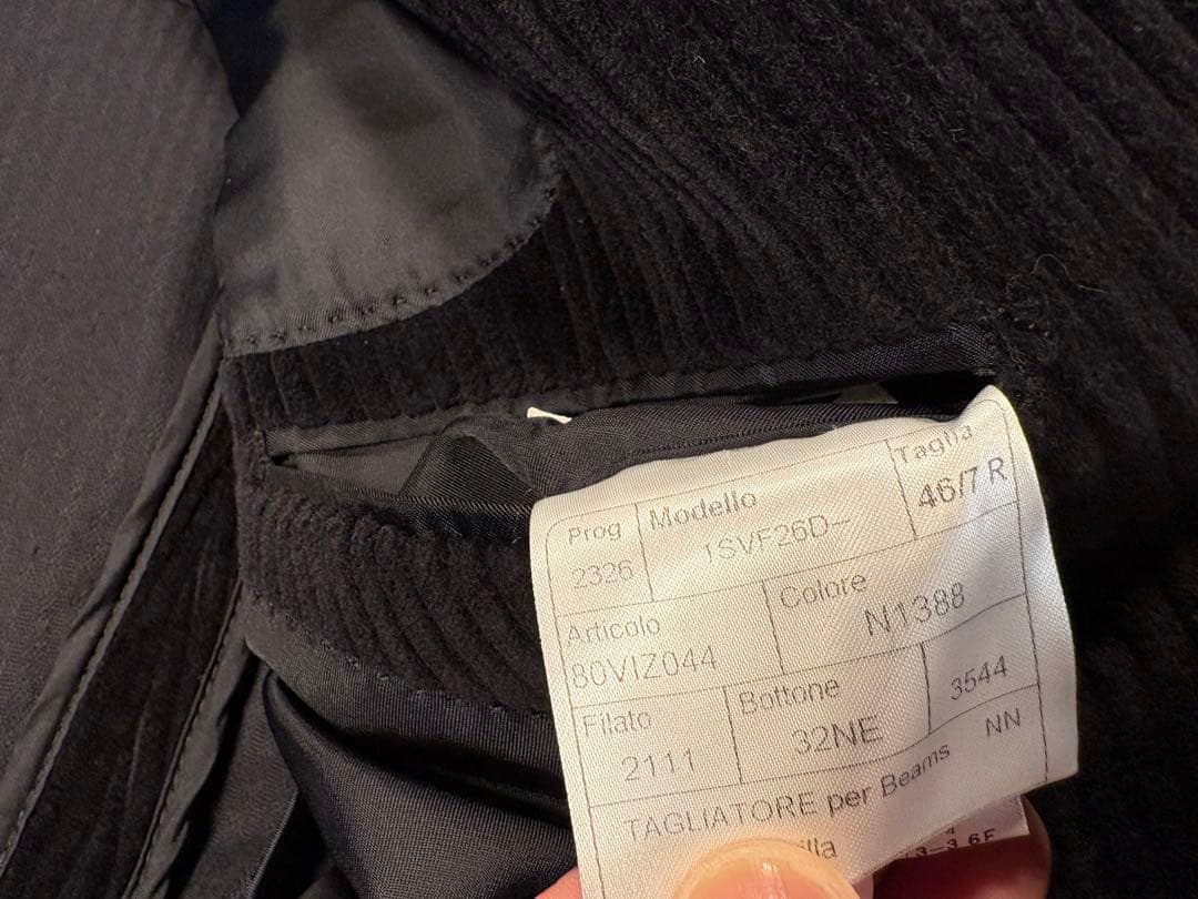 TAGLIATORE コーデュロイジャケット 黒 ピークドラペル