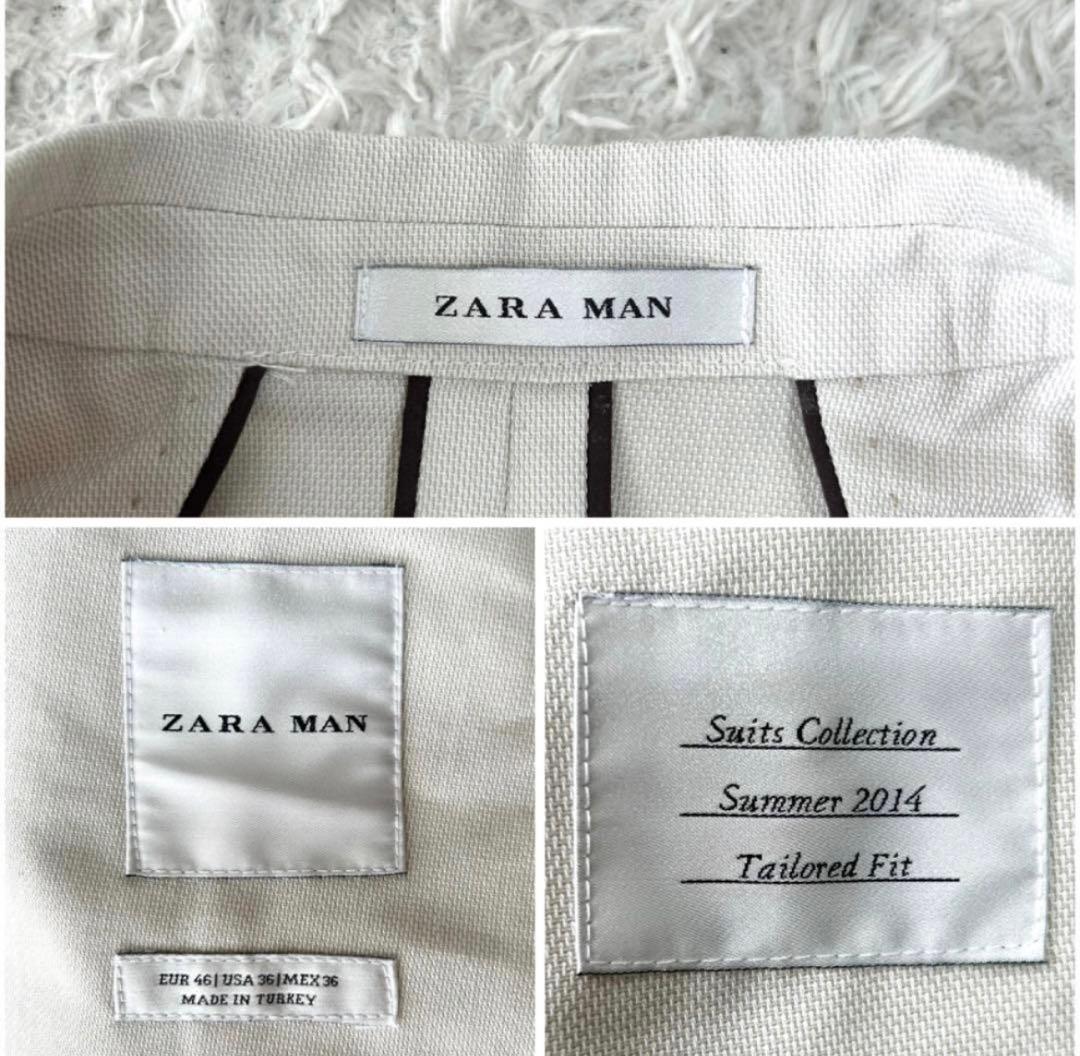 未使用タグ付◆ZARA ザラ テーラードジャケット ◆アイボリー ホワイト46
