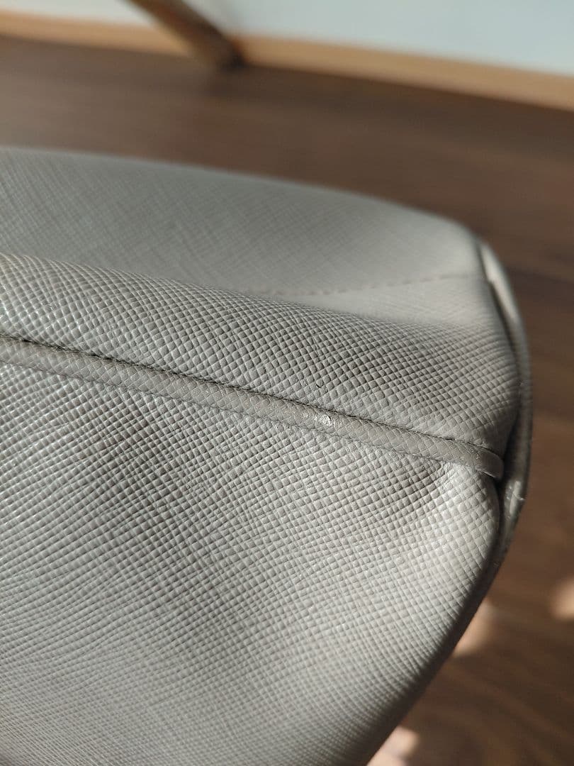 PRADA☆サフィアーノレザートート☆ミニバッグ☆ハンドバッグ☆グレー色☆