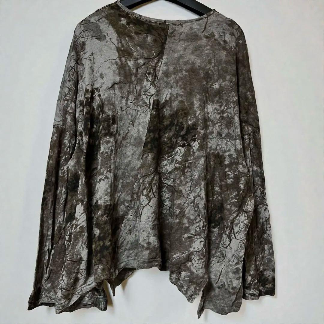 【美品】pas de calais パドカレ　スベリヒユプリント　リネン混