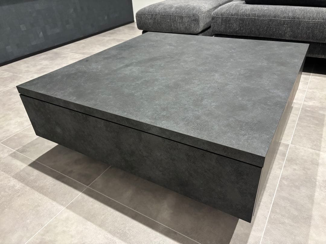 LOWYA ロウヤ モルタル調 センターテーブル ローテーブル ブラック