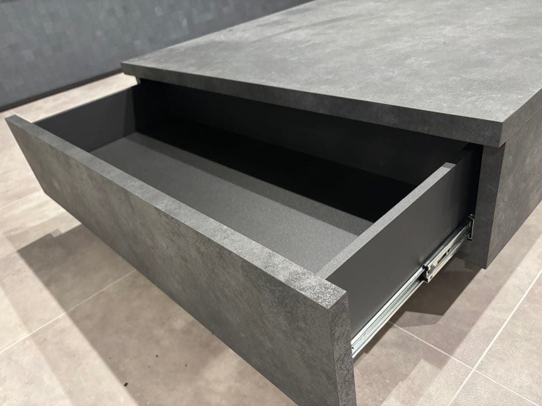 LOWYA ロウヤ モルタル調 センターテーブル ローテーブル ブラック