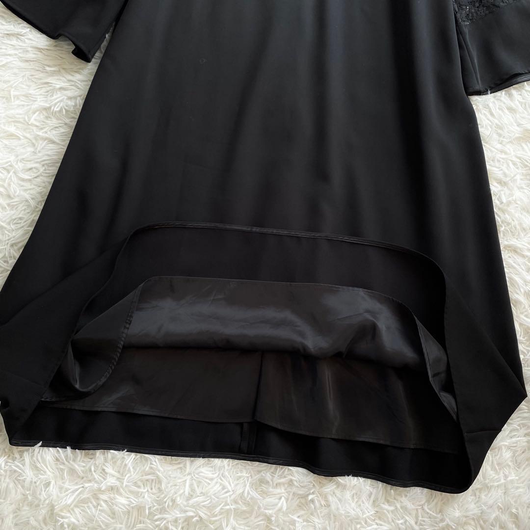 極美品✨アンタイトル ロングワンピース レース刺繍 ブラックドレス 大きいサイズ