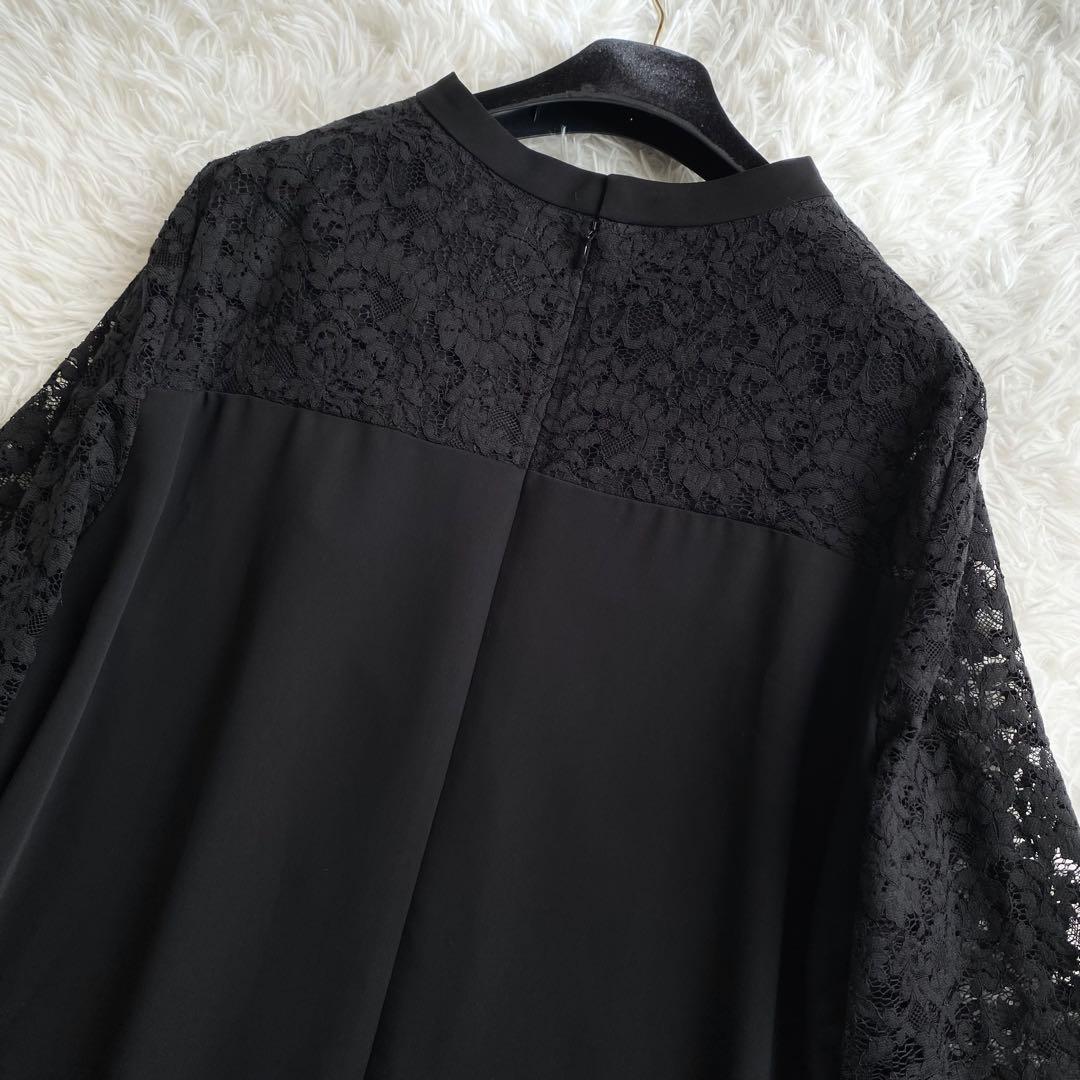 極美品✨アンタイトル ロングワンピース レース刺繍 ブラックドレス 大きいサイズ