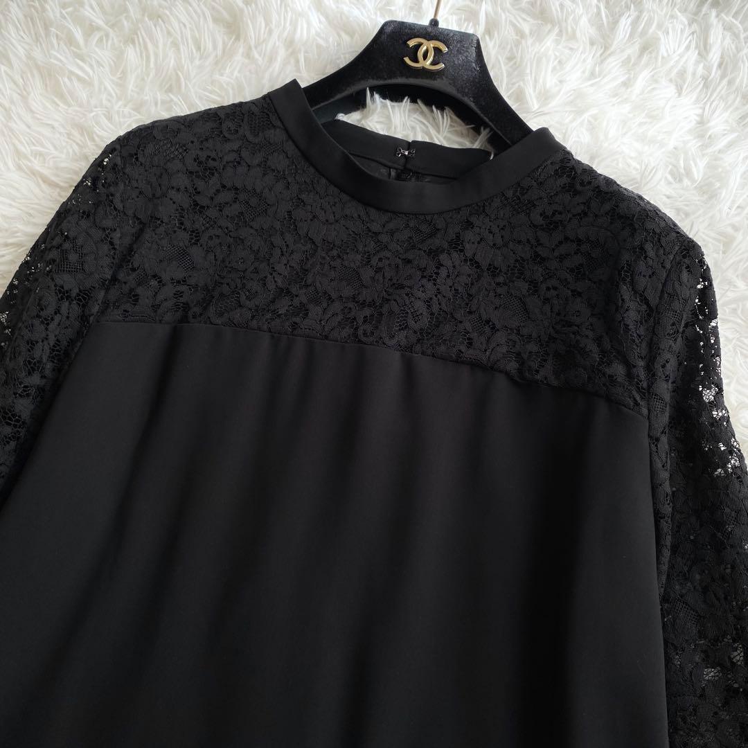 極美品✨アンタイトル ロングワンピース レース刺繍 ブラックドレス 大きいサイズ