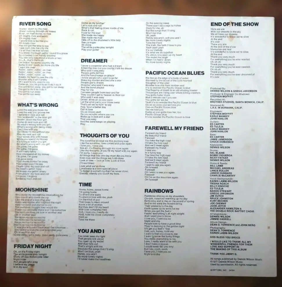 US初回プロモ盤DENNIS WILSON PACIFIC OCEAN BLUE