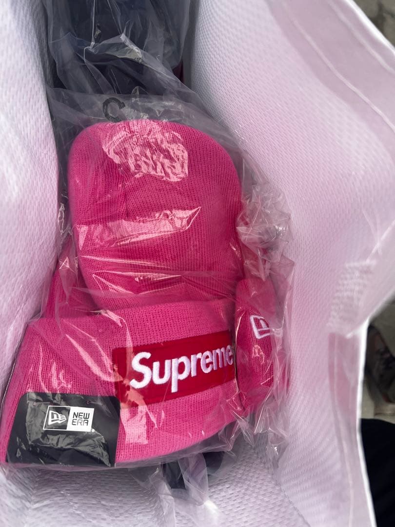 最安値　Supreme ピンク ニット帽　2025 ボックスロゴ　Beanie