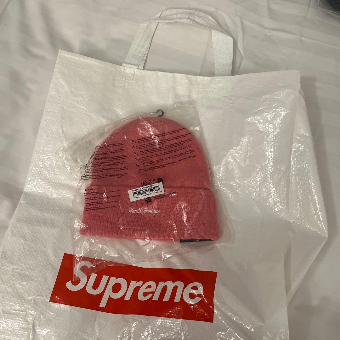 最安値　Supreme ピンク ニット帽　2025 ボックスロゴ　Beanie