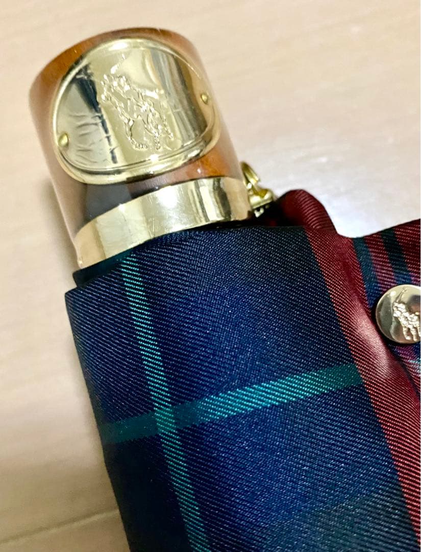 【未使用タグ付】ポロベア ポロ ラルフローレン 折りたたみ 雨傘 チェック