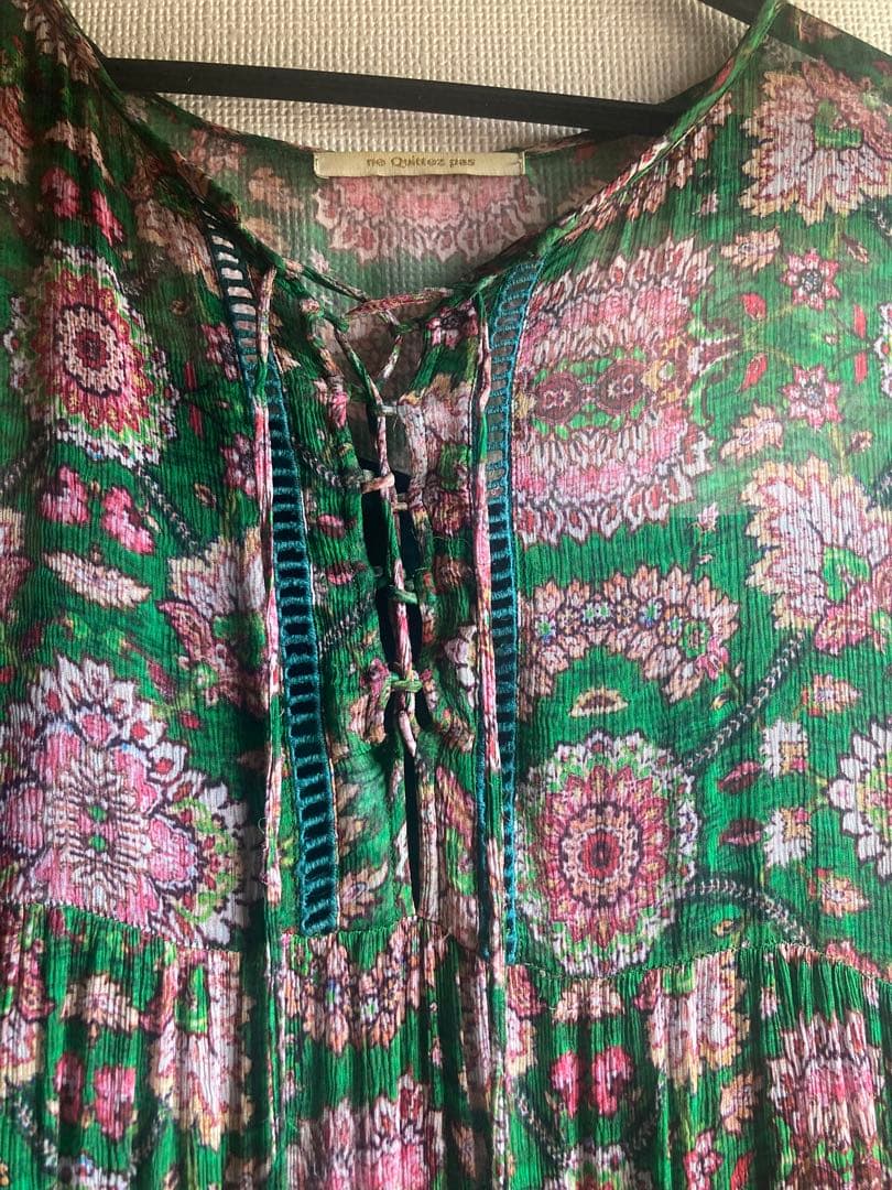 【ne quittez pas】ヌキテパ エスニック柄ロングスリーブドレス