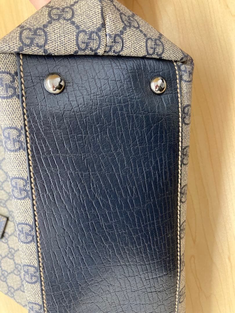 GUCCI GGパターン トートバッグ ベージュ/ネイビー