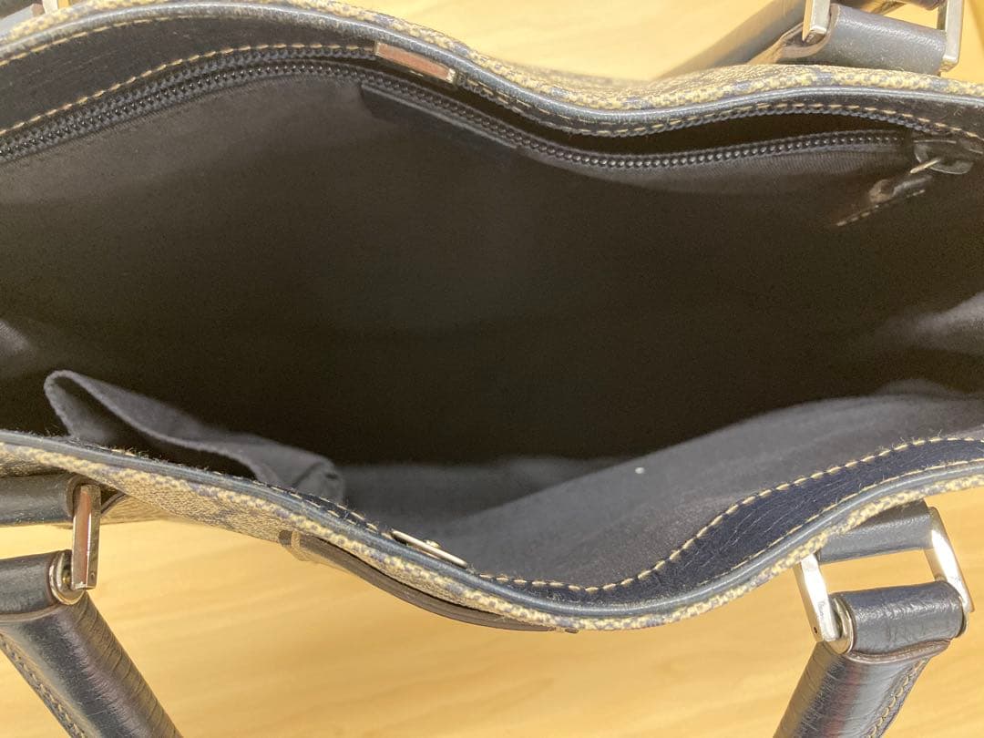 GUCCI GGパターン トートバッグ ベージュ/ネイビー