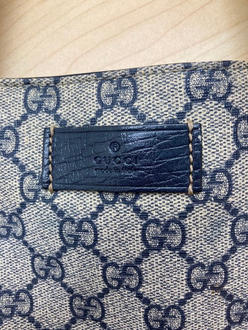GUCCI GGパターン トートバッグ ベージュ/ネイビー