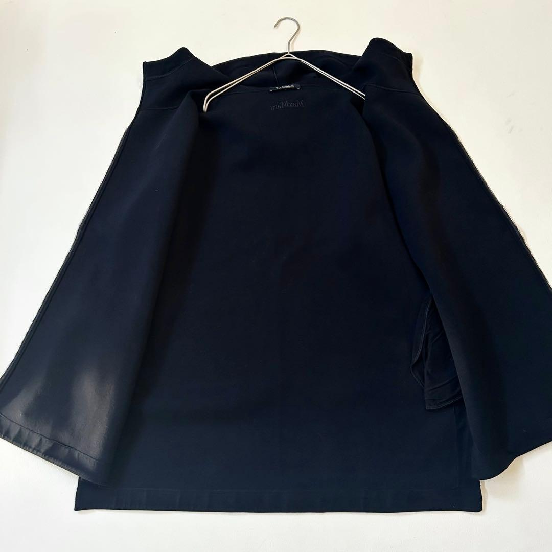 美品✨エスマックスマーラ キューブ ジップアップパーカー ネイビー ロゴ