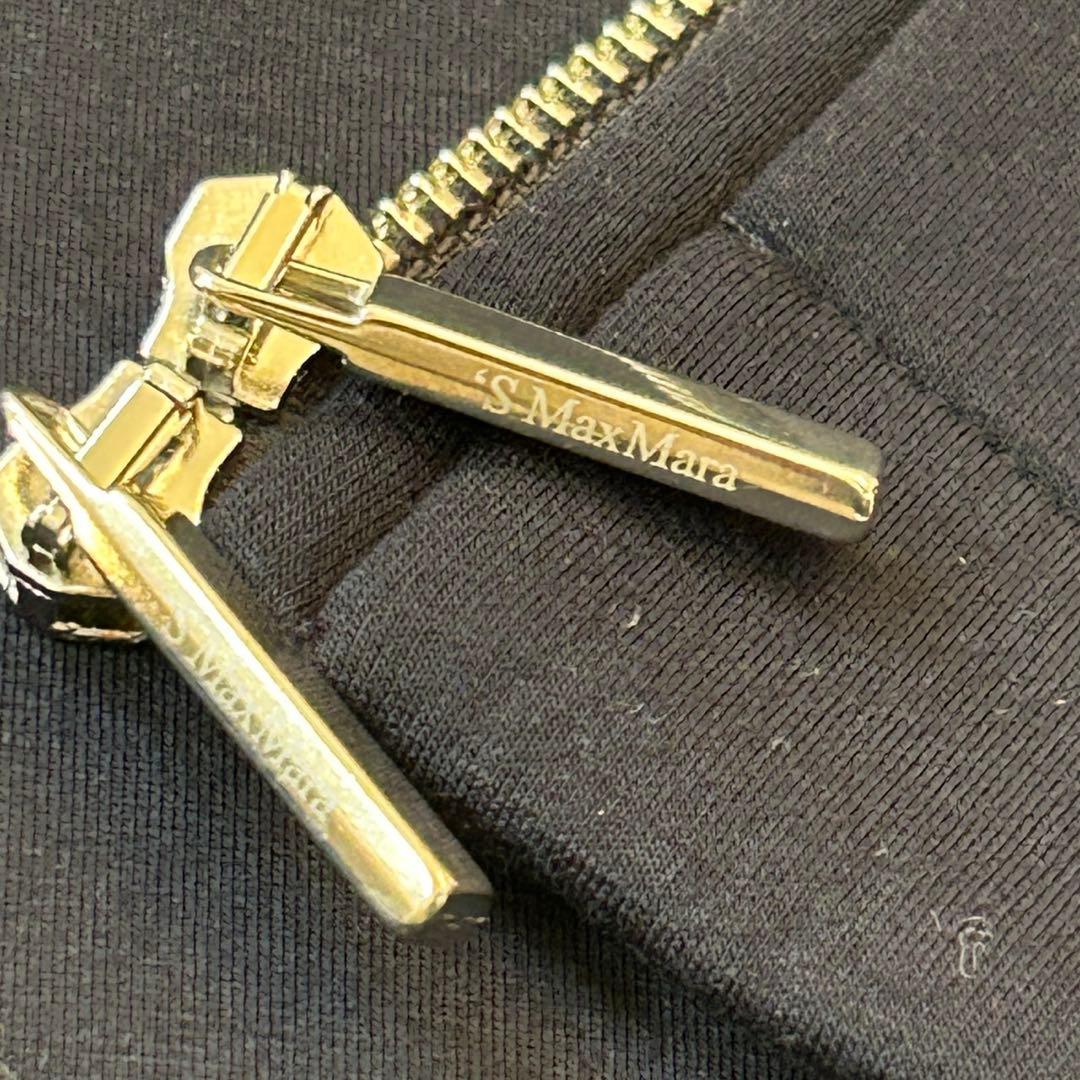 美品✨エスマックスマーラ キューブ ジップアップパーカー ネイビー ロゴ