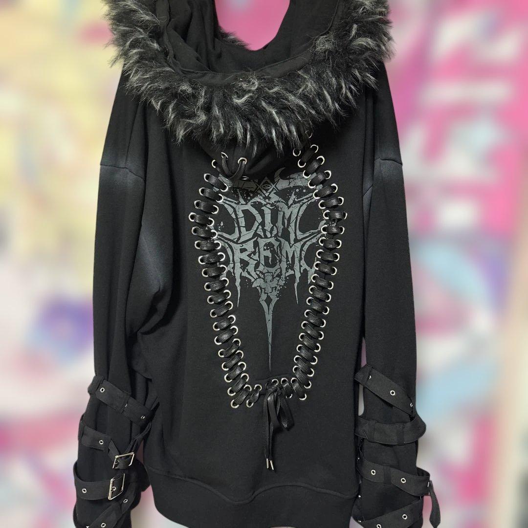 【DIMREM】超ハトメファーフードパーカー DimMoire