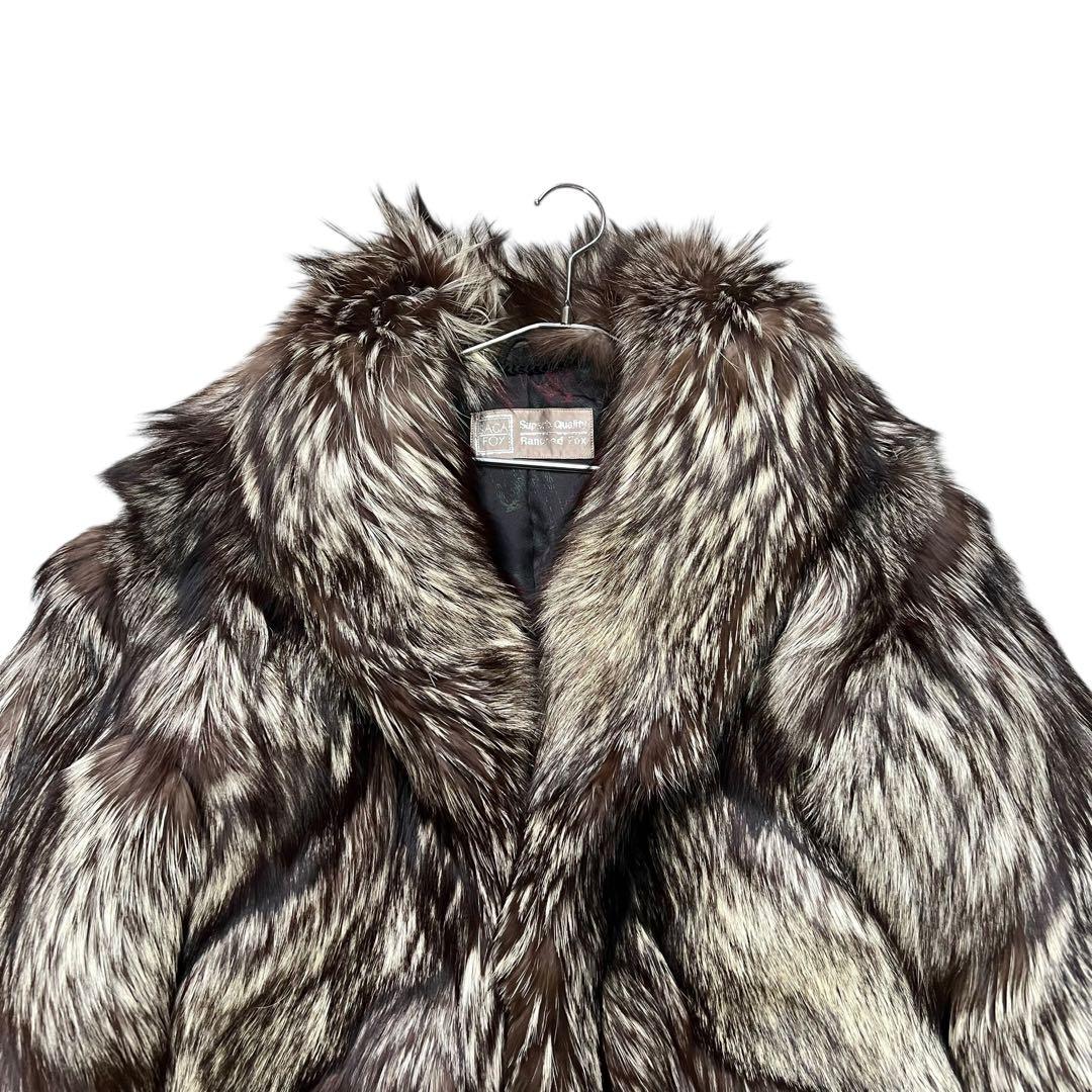 肉厚◎ 着丈80cm シルバーフォックス サガフォックス 裏地総柄 Lサイズ