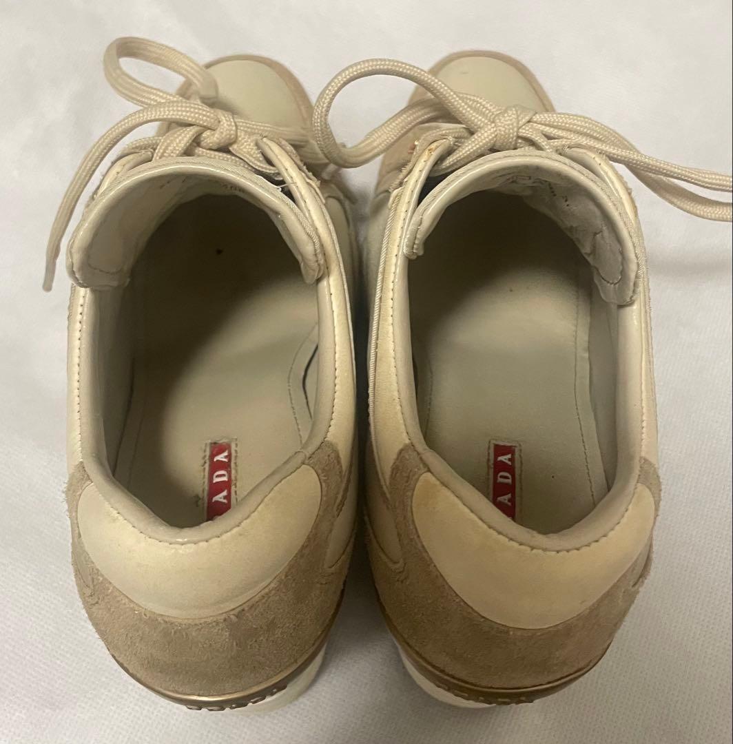 PRADA ベージュ ヒールスニーカー 23.5cm