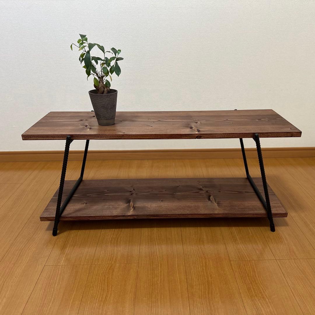 アイアンローテーブル　アイアンシェルフ　ローボード　什器　テキーラレッグ　板付