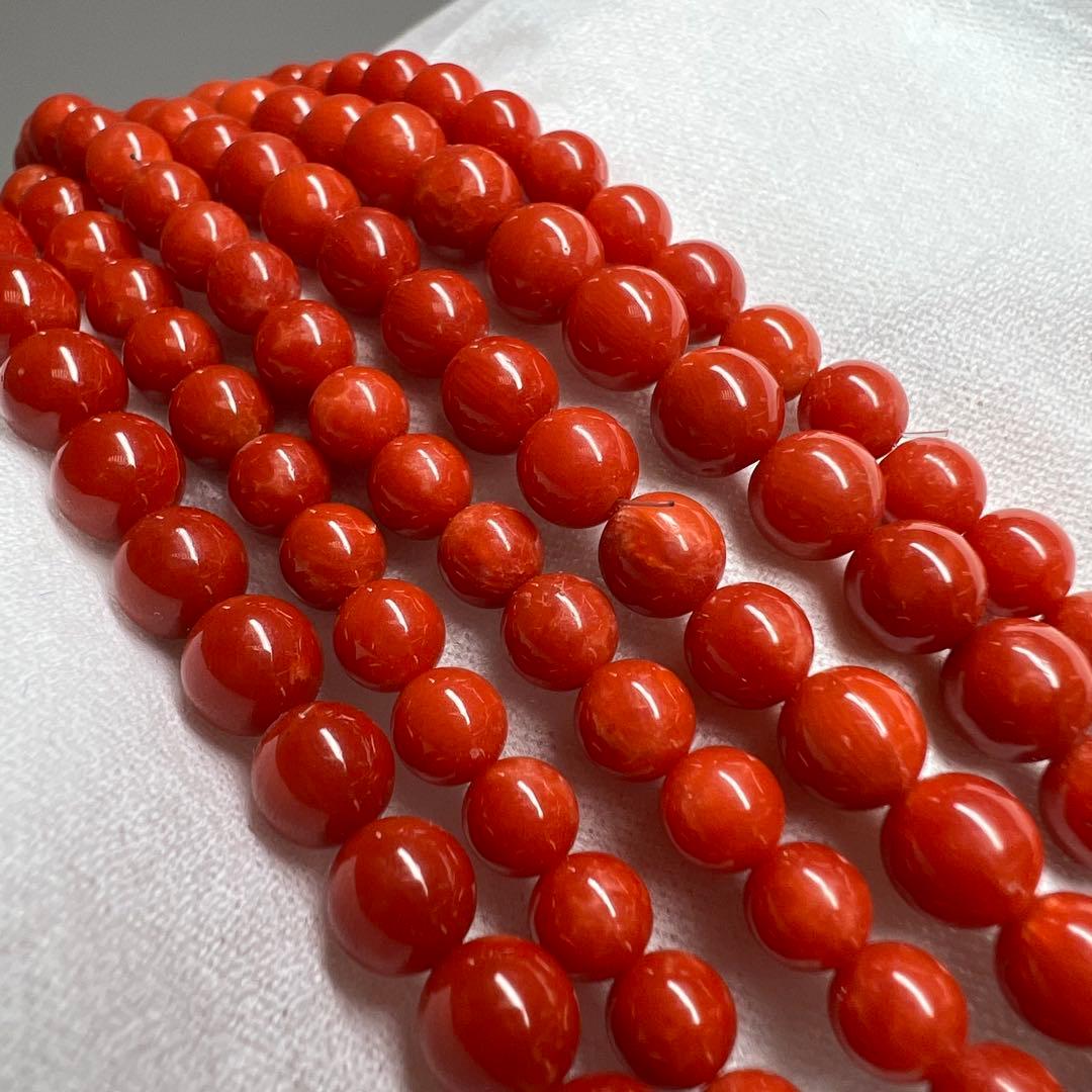 14K 刻印　本血赤珊瑚大玉　ネックレス　63.5g 東K8-0206☆2F