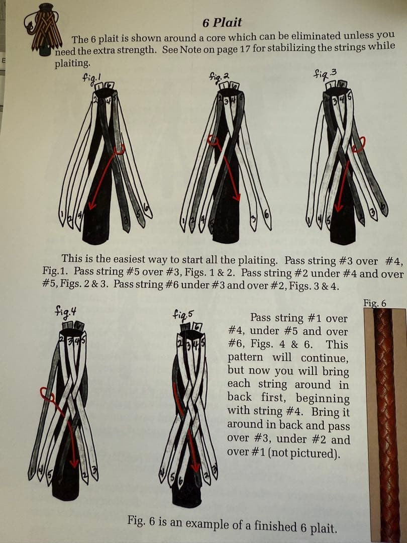 ローハイド製6Plait（編み込み）レザーウォレットチェーン （USA製）