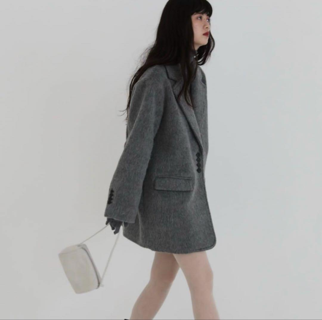 aere シャギージャケットコート グレー　38