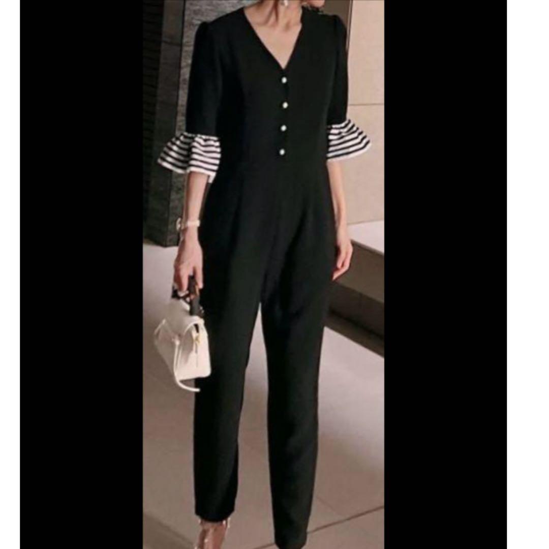 【美品】BORDERS at BALCONYツイルクロスジャンプスーツ