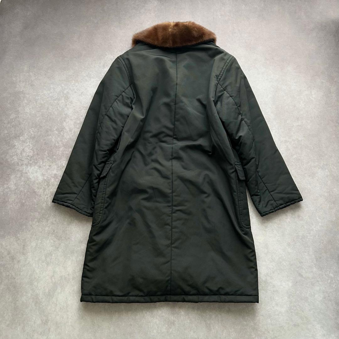 マックスマーラ ミンクファーダブルブレストトレンチコート 白タグ 中綿 黒 S