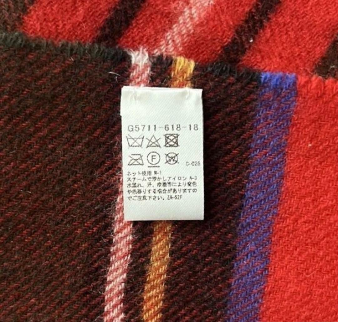 MACKINTOSH LONDON カシミヤマフラー　チェック柄　レッド