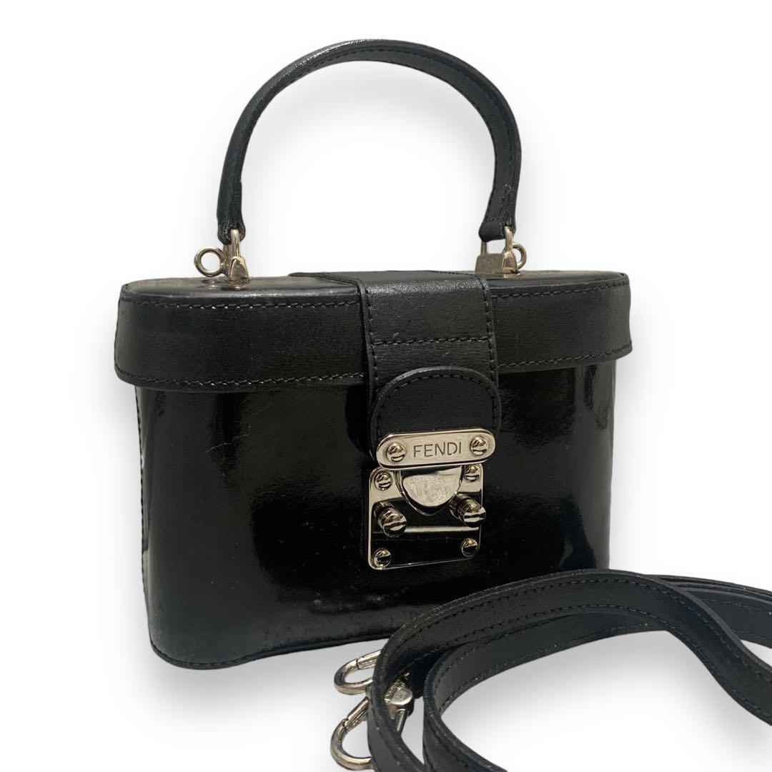 希少 フェンディ FENDI バニティバッグ レザー 2way ハンドバッグ