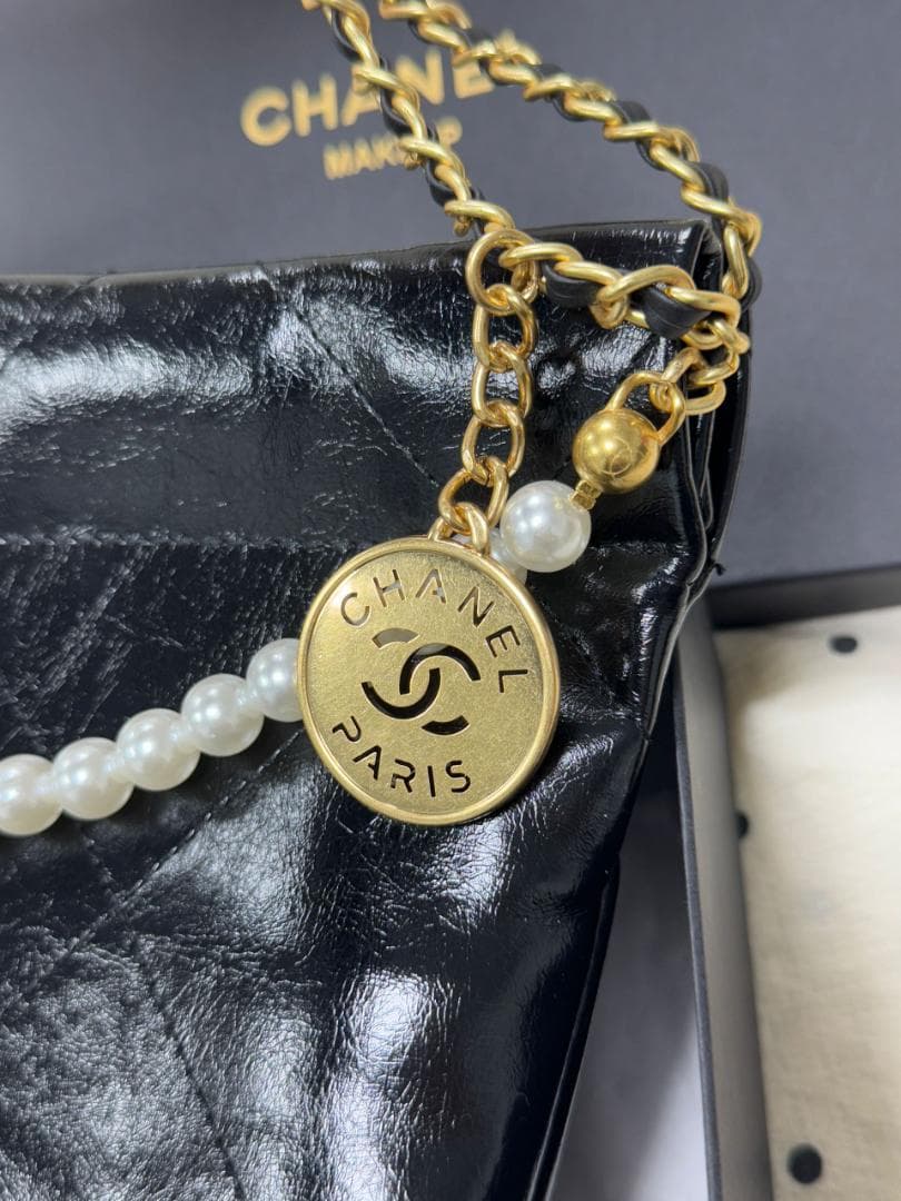 状態良好 ✨CH♡NeLブラックレザー クラッチバッグ