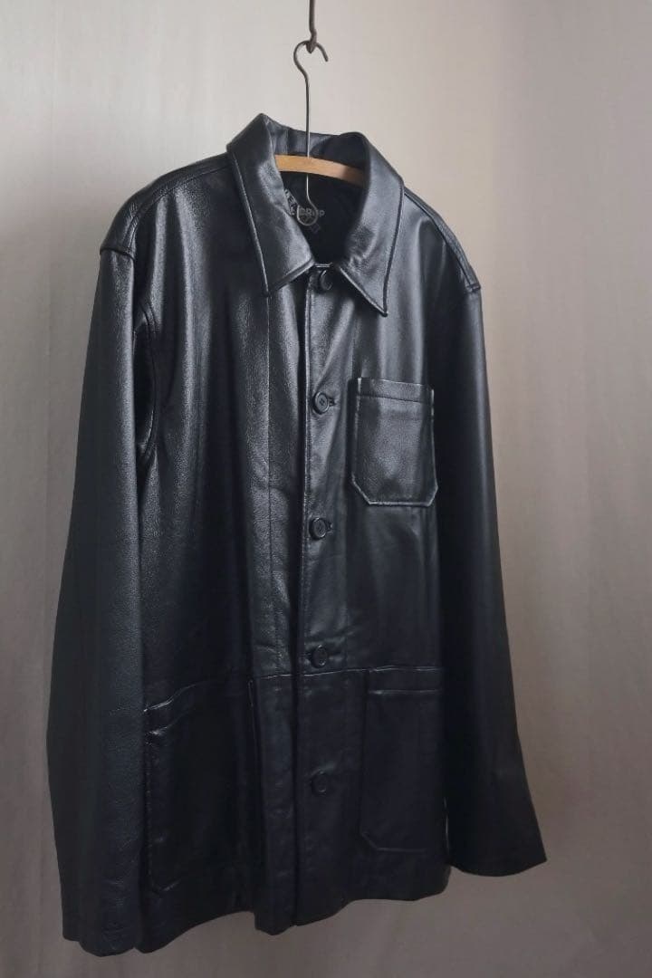 本革　レザー　ワーク　ジャケット　ビンテージ　フランス　モールスキン　古着