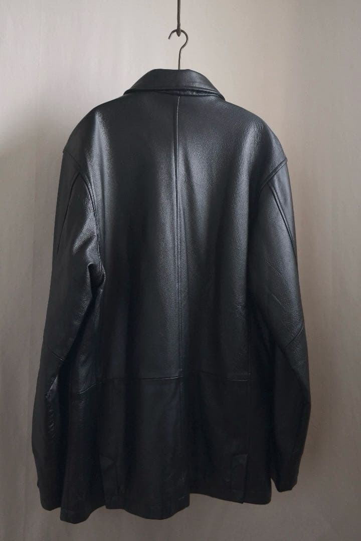 本革　レザー　ワーク　ジャケット　ビンテージ　フランス　モールスキン　古着