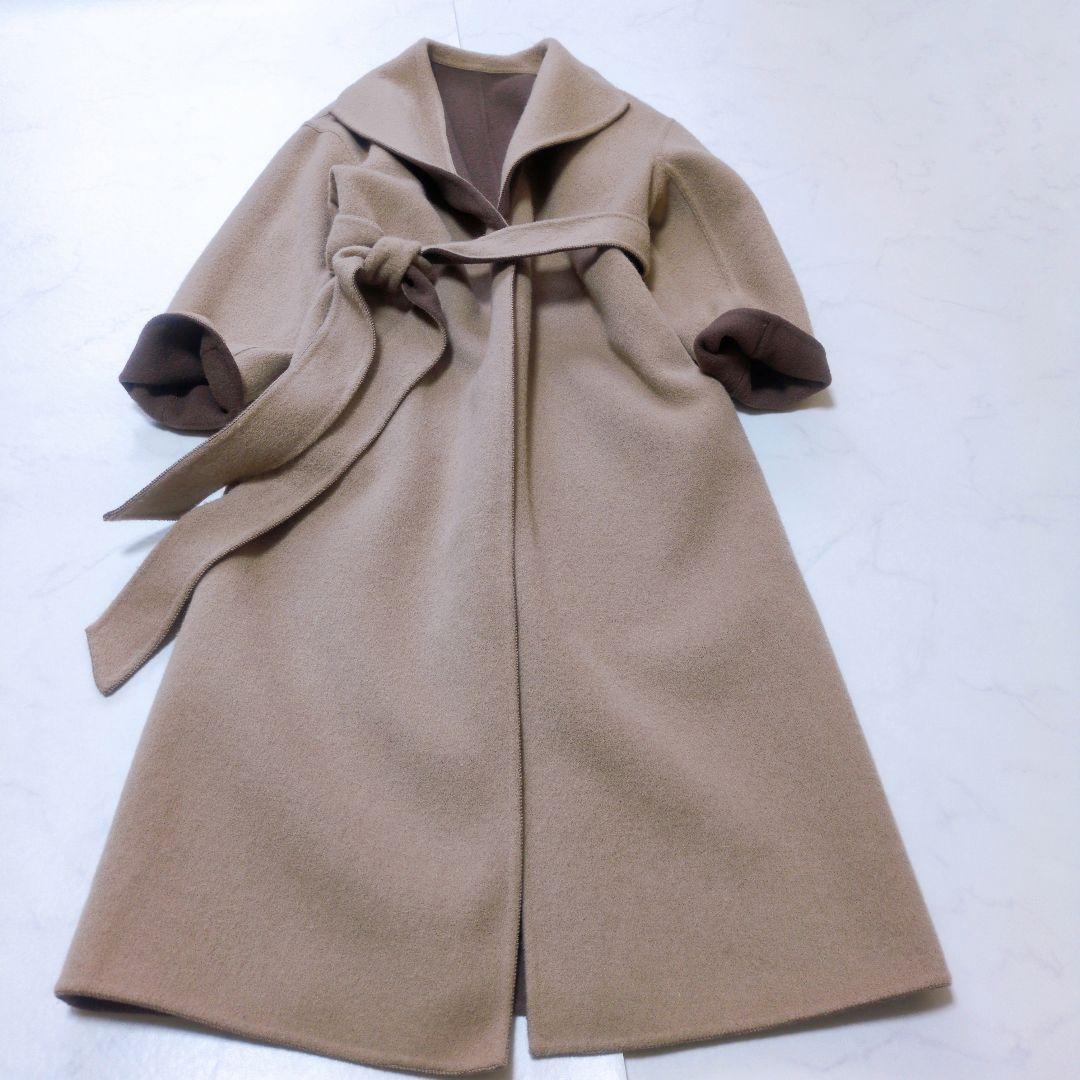 美品✨️Noela ダブルフェイス リバーコート❁ロング 上品配色 リバーシブル