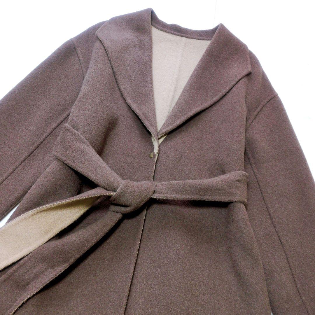 美品✨️Noela ダブルフェイス リバーコート❁ロング 上品配色 リバーシブル