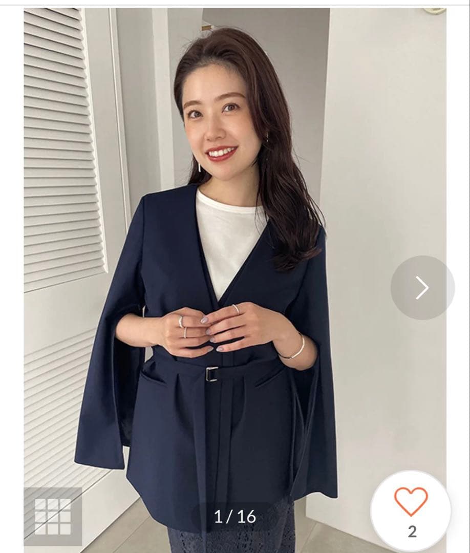 ánuans スリットスリーブジャケット ネイビー