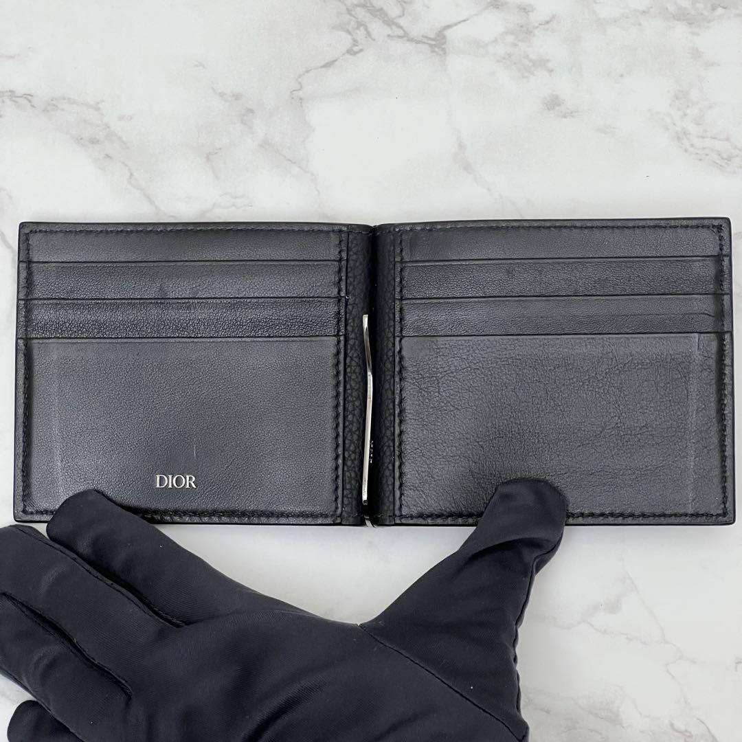 ディオール マネークリップ付き ウォレット 現行品 ブラックDior 保存袋付き