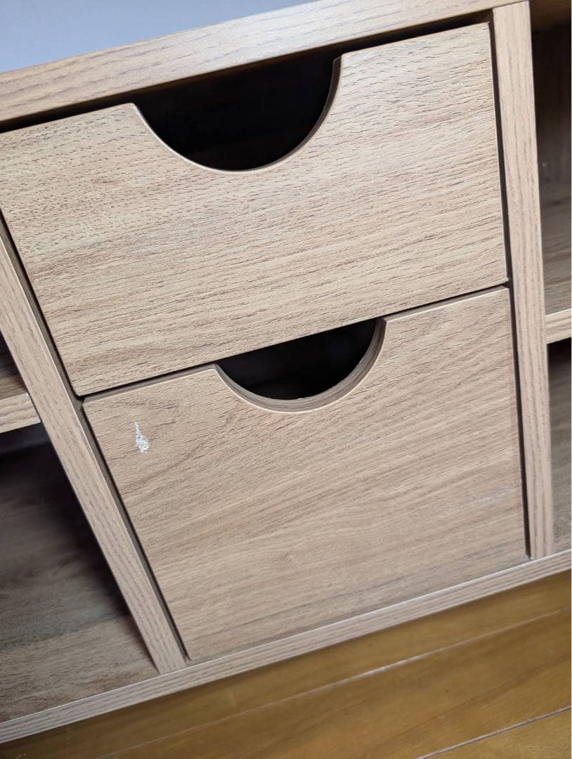 ■送料込■LOWYA ラタン ローテレビボード 2段収納 引き出し 麻 棚