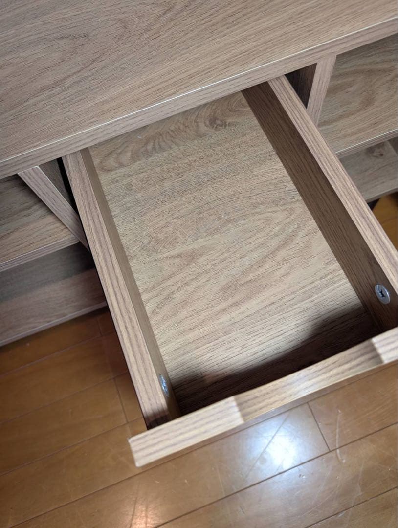 ■送料込■LOWYA ラタン ローテレビボード 2段収納 引き出し 麻 棚